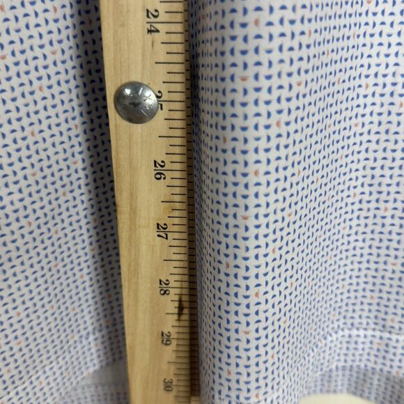 Peter Millar Polo Shirt Mens Large Blue Sailboat Microprint Summer Comfort Golf - Picture 9 of 10